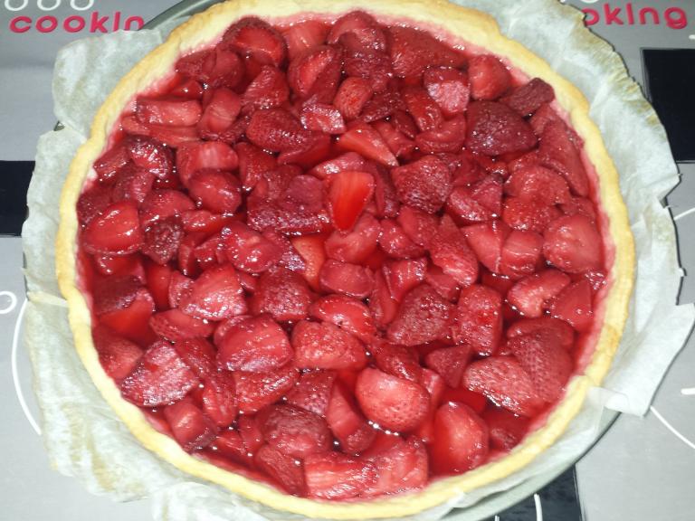 Recette Tarte aux fraises sans crème pâtissière