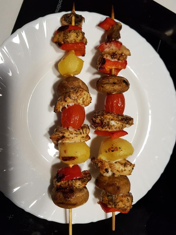 Recette Brochettes de poulet aux légumes